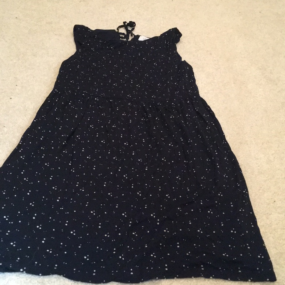 Black dress small tan dots
